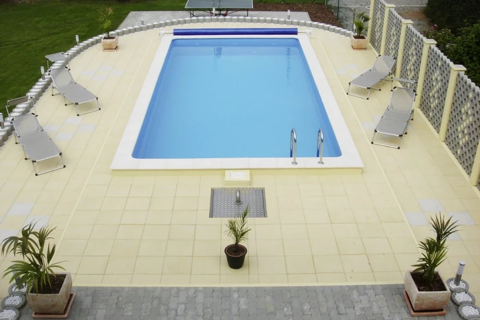 Steinbach Styropor Eco Stahlwandpool Set rechteckig 700x350x150cm adriablau