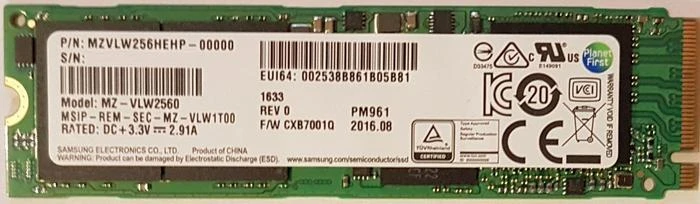 Samsung SSD PM961 128GB, M.2 2280 / M-Key / PCIe 3.0 x4