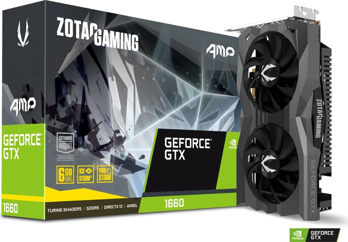 Zotac Gaming GeForce GTX 1660 AMP, 6GB GDDR5, HDMI, 3x DP