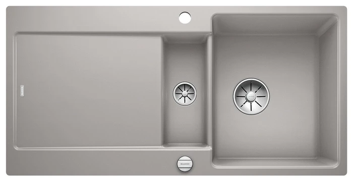 Blanco Idento 6 S-F Einbau Becken reversibel mit Ablauffernbedienung alugrau