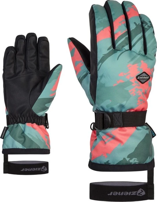 Ziener Gassim AS Skihandschuhe grey seal/vibrant peach