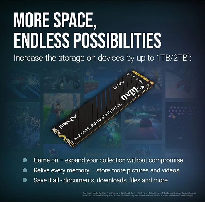 PNY CS3250 1TB, M.2 2280 / M-Key / PCIe 5.0 x4
