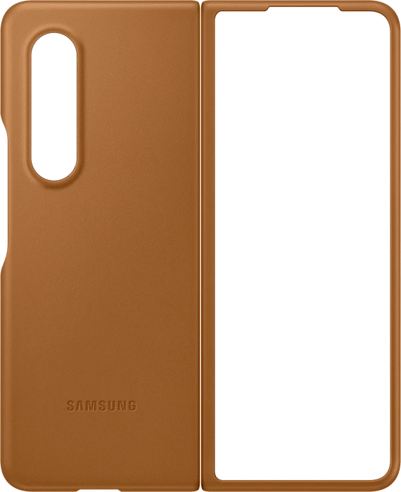 Samsung Leather Cover für Galaxy Z Fold 3 5G Camel