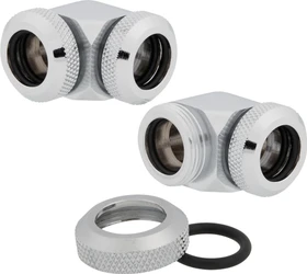 Corsair Hydro X Series XF Hardline, OD Fitting 90° 12mm, chrome, 2er-Pack