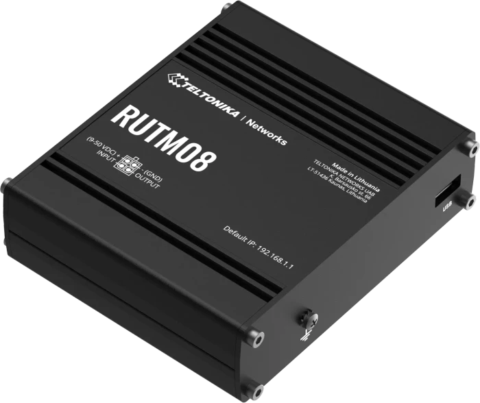Teltonika RUTM08 Industrial Railmount Gigabit Managed Router, 4x RJ-45, passiv PoE