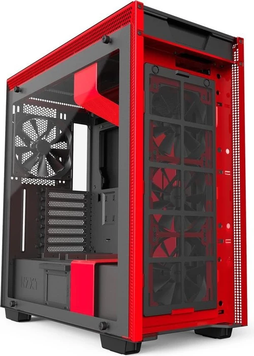 NZXT H700i schwarz/rot, Glasfenster