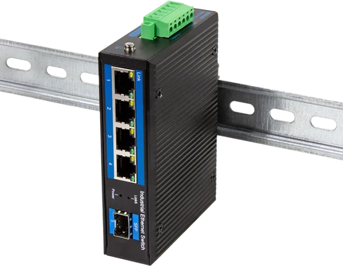 LogiLink NS200 Industrial Railmount Gigabit Switch, 4x RJ-45, 1x SFP