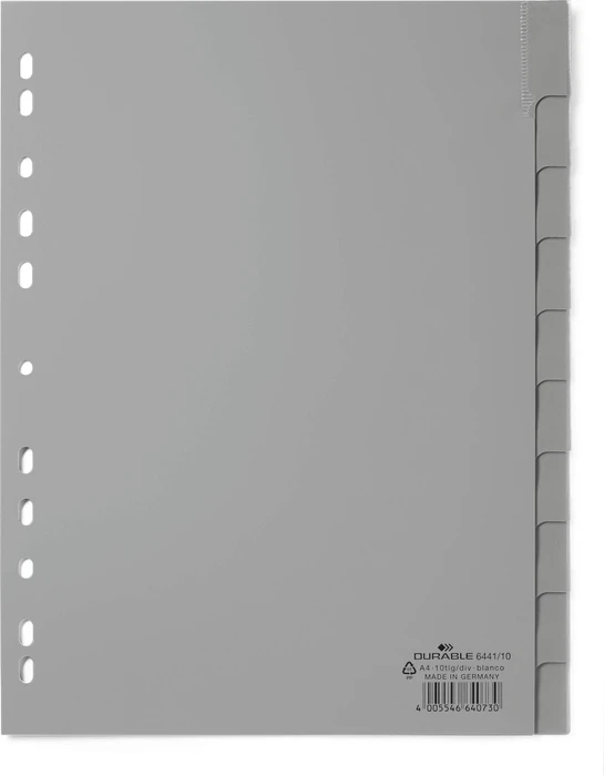 Durable Zahlenregister A4, grau, 10er Teilung (644110) – Bild 2 von 3