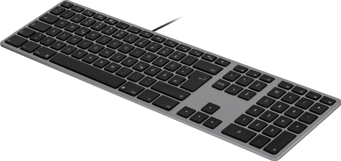 Matias Aluminum Wired Keyboard for Mac (USB-C), Space Gray, USB, DE