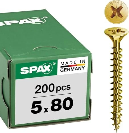 Spax YELLOX A2L 4CUT PZ2 Universalschraube, 5x80mm, 200 Stück