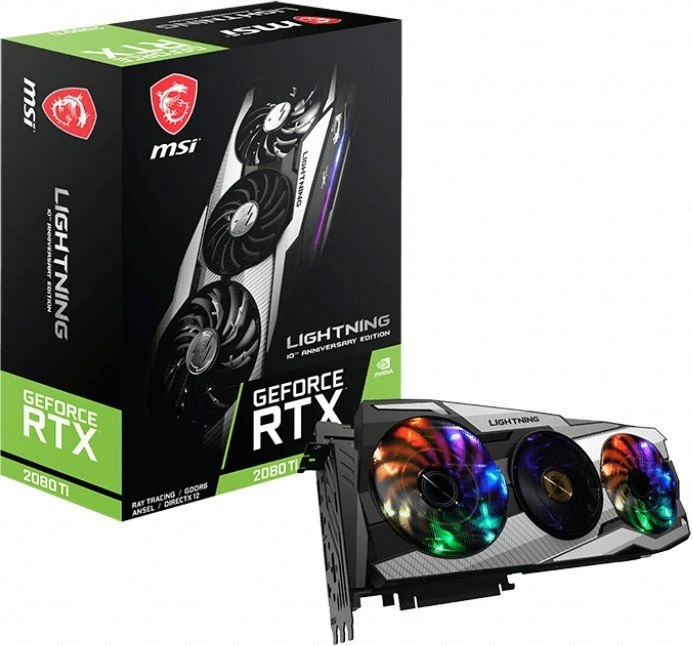 MSI GeForce RTX 2080 Ti Lightning 10th Anniversary Edition, 11GB GDDR6, HDMI, USB-C, 3x DP