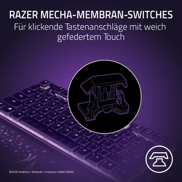 Razer Ornata V3 TKL, Pokemon Espeon & Umbreon Edition, violett, LEDs RGB, USB, US
