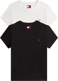 Tommy Hilfiger Slim Fit Roundneck 2er-Pack T-Shirt kurzarm ecru/black (Damen)