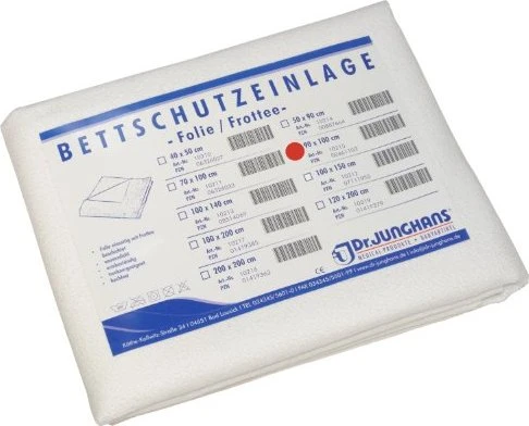 Dr. Junghans Medical Folie/Frottee Bettschutzeinlage, 90x100cm, 1 Stück