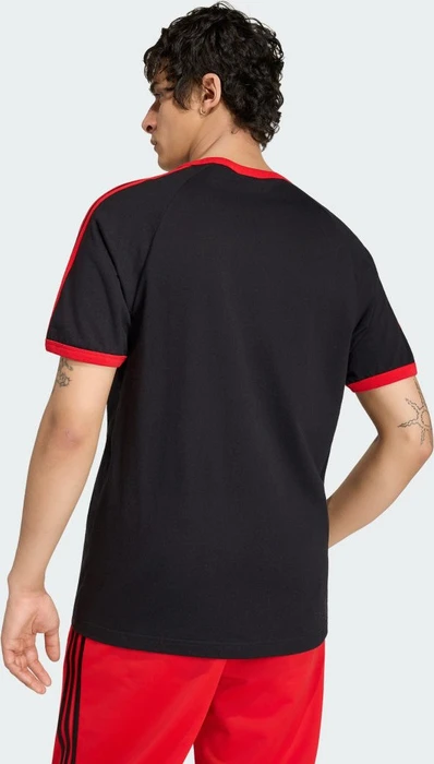 adidas 3-Streifen T-Shirt kurzarm black/vivid red (Herren)