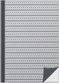 RNK-Verlag Notizbuch, A5, kariert, Hardcover, grey, 96 Blatt