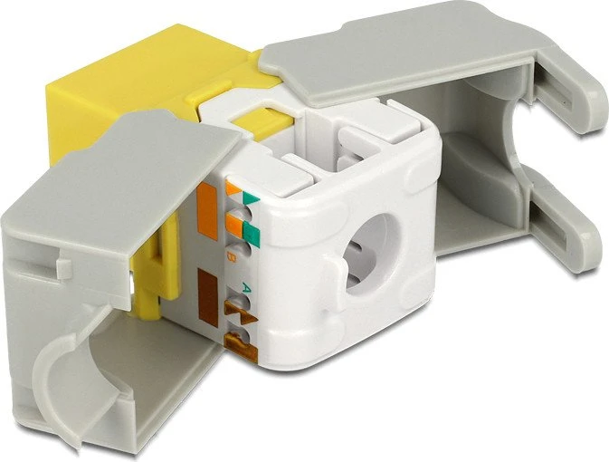 DeLOCK Keystone Modul RJ-45 Buchse via Verlegekabel Cat6, gelb