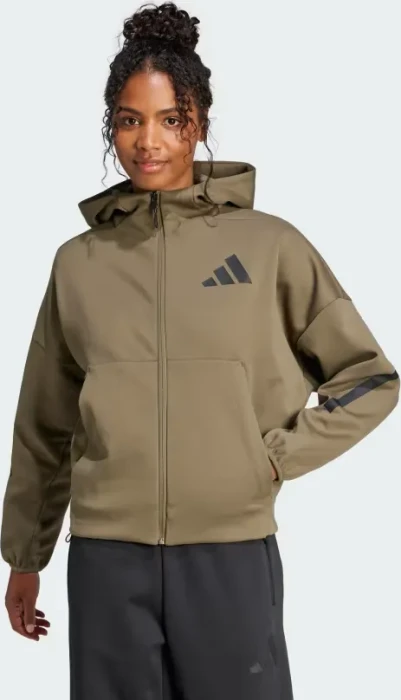 adidas Z.N.E. Zip Hoodie olive strata (Damen)