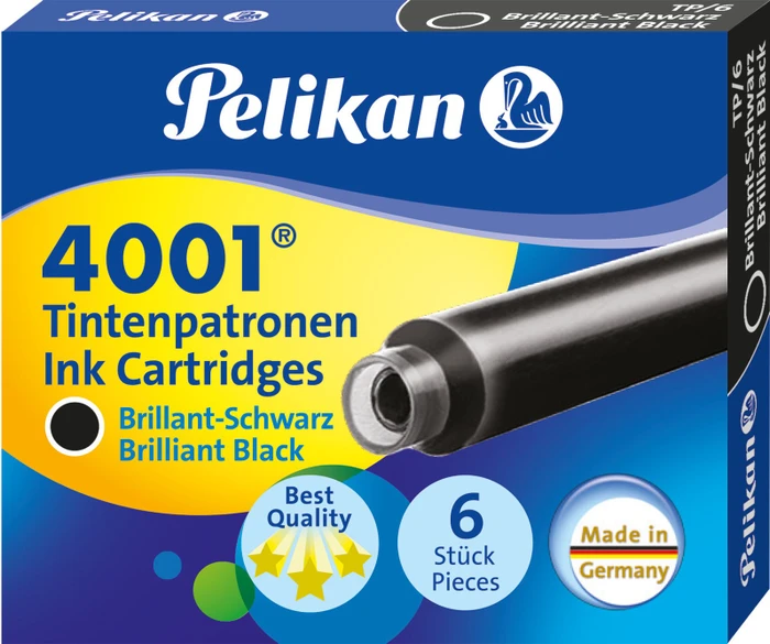 Pelikan 4001 Standard-Tintenpatrone brilliantschwarz, 6er-Pack