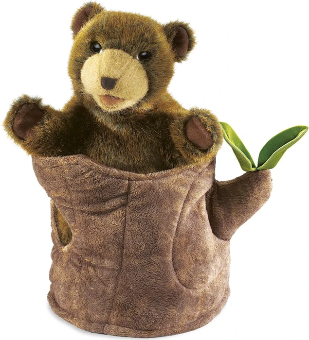 Folkmanis Handpuppe Bär in Baumstamm (2904)