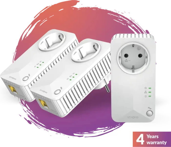 Strong Powerline 600 Triple Pack, EU, V2, HomePlug AV, RJ-45, 3er-Pack