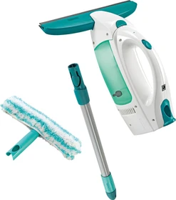 Leifheit Dry&Clean Komplett-Set Akku-Fenstersauger mit Stiel und Einwascher