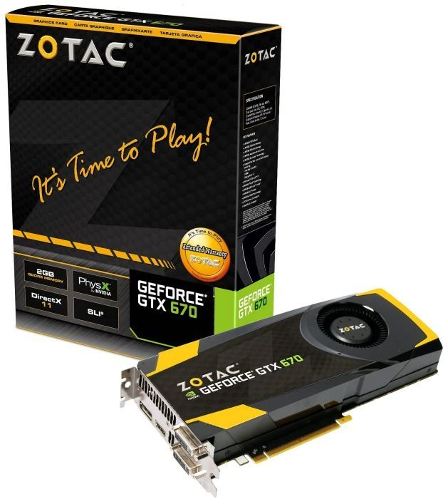 Zotac GeForce GTX 670 OC, 2GB GDDR5, 2x DVI, HDMI, DP