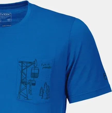 Ortovox 185 Merino Way To Powder Funktionsshirt kurzarm just blue (Herren)