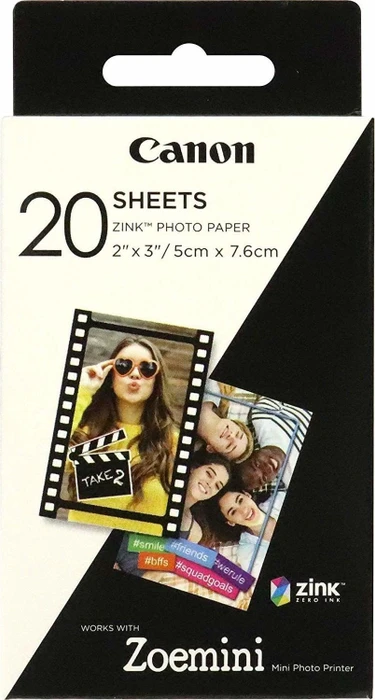 Canon ZP-2030 ZINK Sticker Fotopapier glänzend weiß, 50x76mm, 20 Blatt
