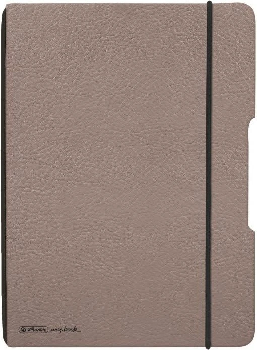 Herlitz my.book flex Notizheft, A5, kariert, Lederoptik-Wechselcover, taupe, 40 Blatt