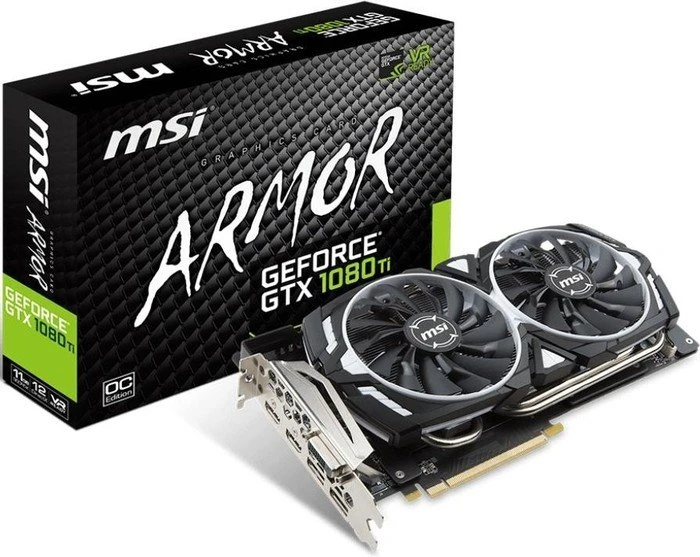 MSI GeForce GTX 1080 Ti Armor 11G OC, 11GB GDDR5X, DVI, 2x HDMI, 2x DP
