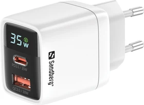 Sandberg 2in1 Charger 1xUSB-A 1xUSB-C 35W weiß