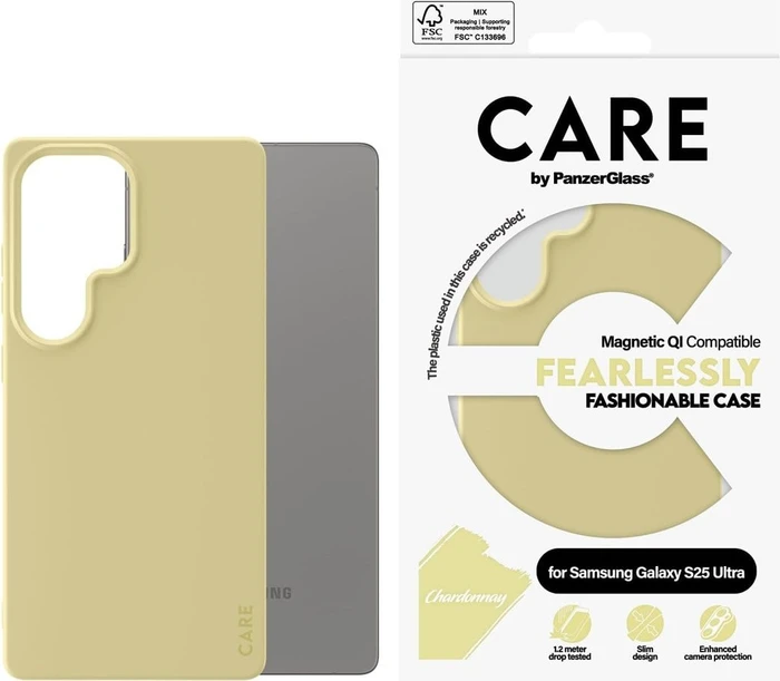 PanzerGlass Care Fashionable Case Magnetic Qi für Samsung Galaxy S25 Ultra Chardonnay