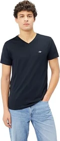 Gant Slim Fit Shield V-Neck T-Shirt kurzarm schwarz (Herren)