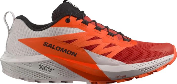 Salomon Sense Ride 5 lunar rock/shocking orange/fiery red (Herren)