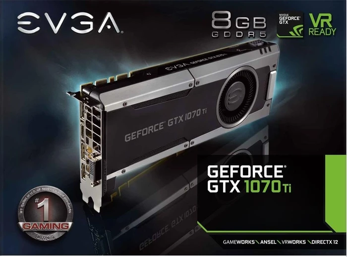 EVGA GeForce GTX 1070 Ti Gaming, 8GB GDDR5, DVI, HDMI, 3x DP