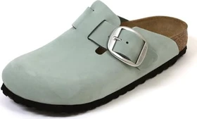 Birkenstock Boston Big Buckle Nubukleder pure sage (Damen)