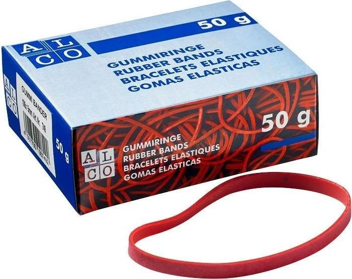 Alco 100x5mm 50g Gummi Widerstandsband rot