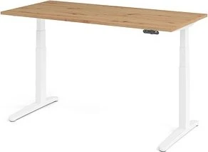 Hammerbacher Ergonomic Aktiv XBHM16 elektrisch höhenverstellbarer Sitz-Steh-Schreibtisch 160x80cm Asteiche/weiß