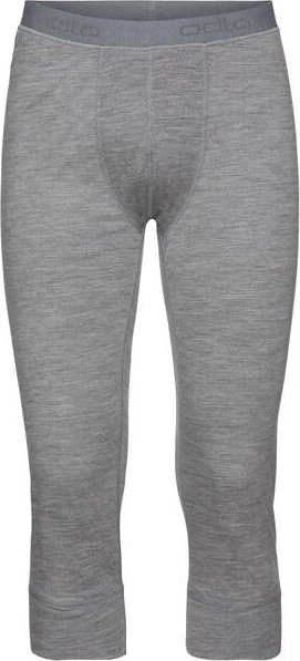 Odlo Natural Merino Warm Tights Hose 3/4 grey melange (Herren)