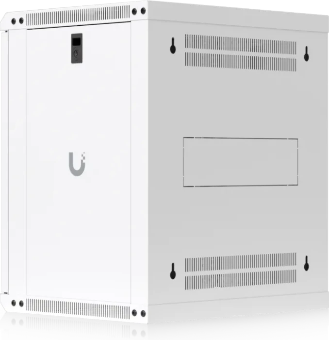 Ubiquiti 12U Rack Cabinet, 19" Wandgehäuse 12HE, Glastür, weiß, 450mm tief