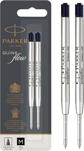 Parker Quinkflow Großraummine G2 M schwarz, 2er-Pack