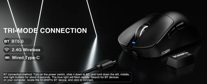Aula SC900 Pro Gaming Mouse schwarz, USB/Bluetooth