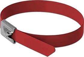 DeLOCK Edelstahl Kabelbinder, 7.9mm, 400mm, rot, 10 Stück