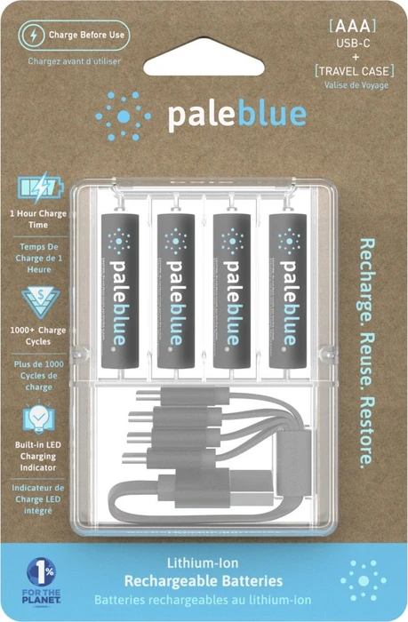 Paleblue Rechargeable Micro AAA 600mAh, 4er-Pack