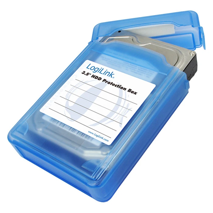 LogiLink Festplatten Schutz-Box, 3.5", blau
