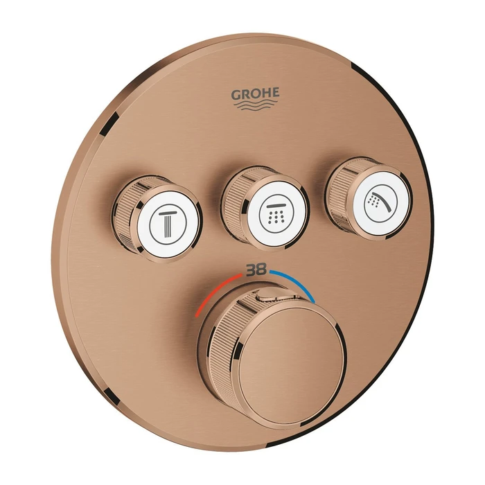 Grohe Grohtherm SmartControl Thermostat mit 3 Ventilen warm sunset gebürstet