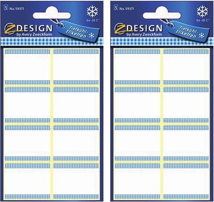 Avery-Zweckform Tiefkühletiketten Sonderformat, 28x36mm, weiß/blau, 5 Blatt (40 Etiketten)