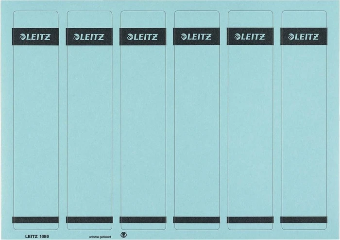 Leitz selbstklebende Ordner-Rückenschilder kurz/schmal, blau, 25 Blatt/150 Stück