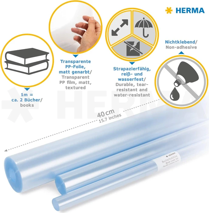 Herma Bucheinbandfolie, transparent, 2m x 40cm